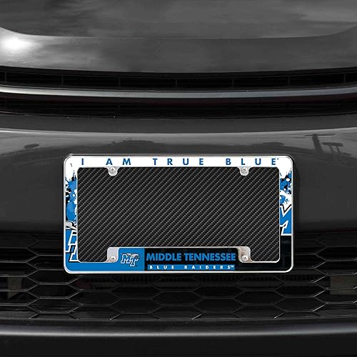 Miniatura 153 de Rico Industries NCAA Marco de matrícula estándar cromado de 12 x 6 pulgadas para automóvil, camión, SUV (escuelas L-M)