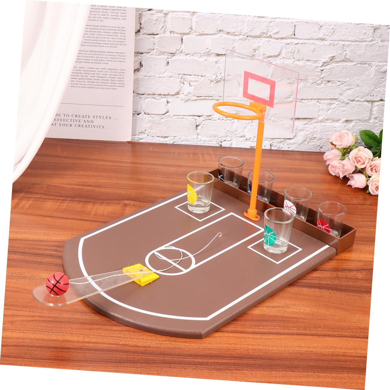 TOYANDONA Jouet à Boire Créatif Fournitures De Bar Accessoire De Bar Jouet à Boire De Basket-Ball De Bureau De Basket-Ball pour