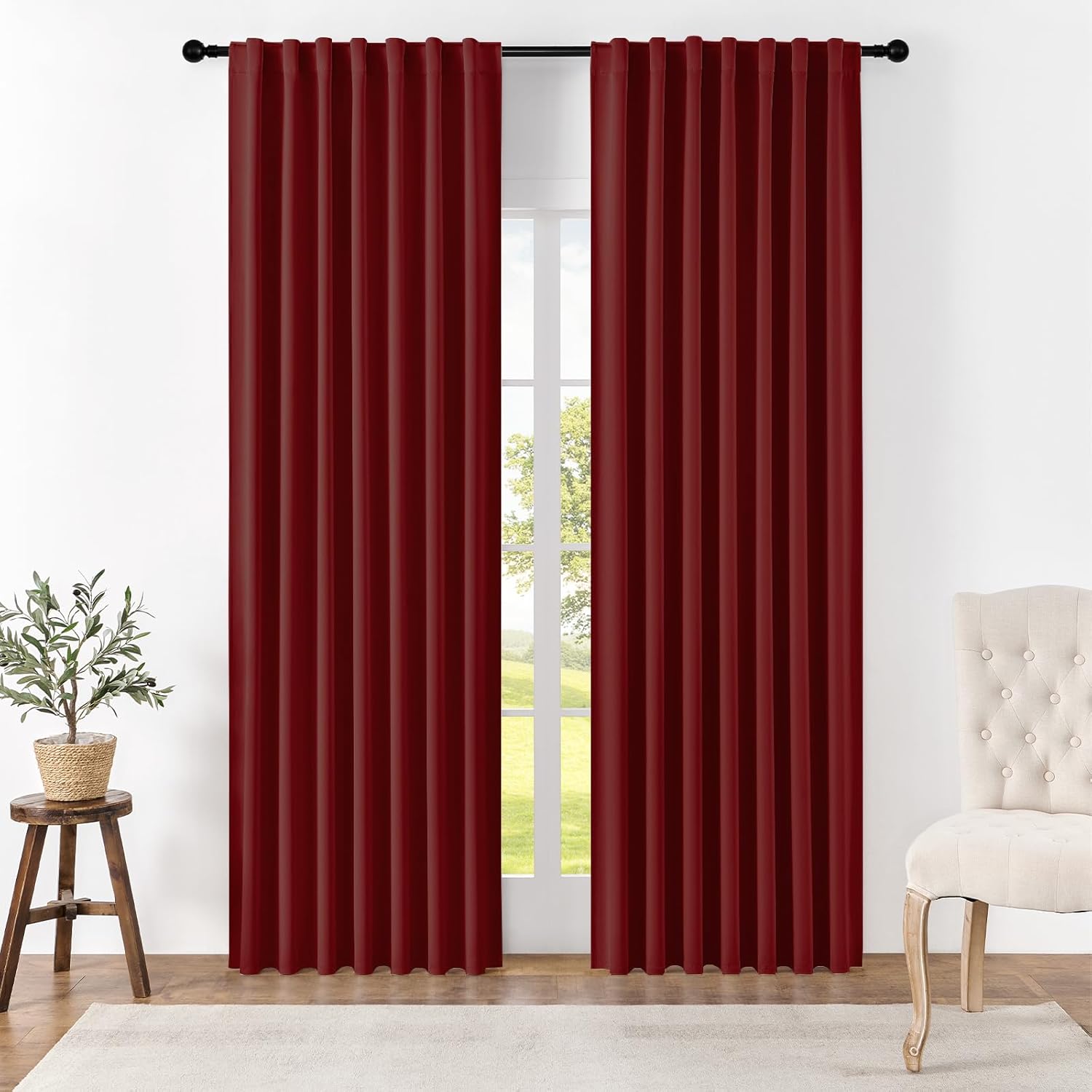 Amazon.com: Joydeco Blackout Curtains 96 Inches Long for Bedroom ...