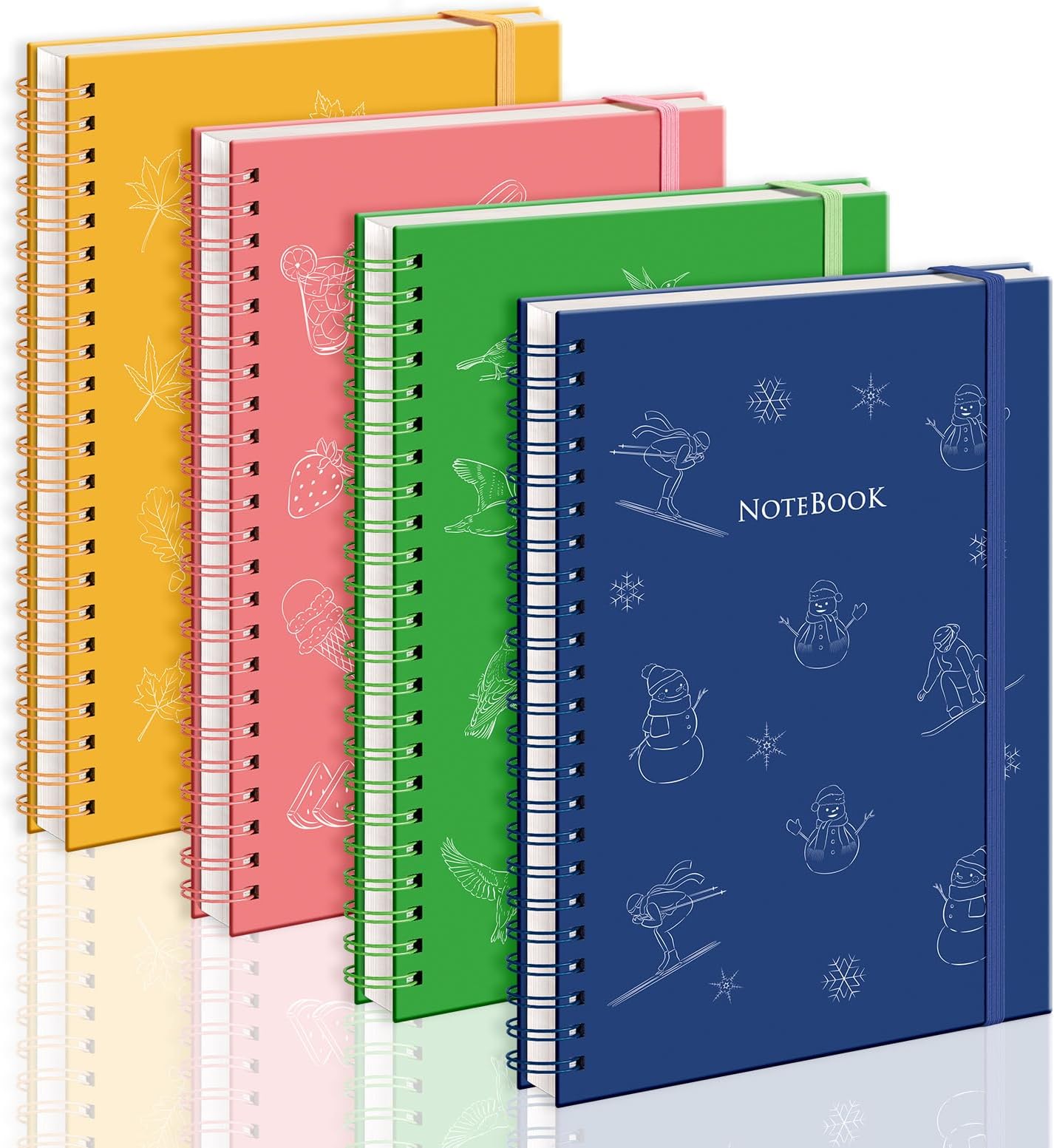 Amazon.com : AHGXG Spiral Notebook Set, 4 Pack Four Seasons Theme ...