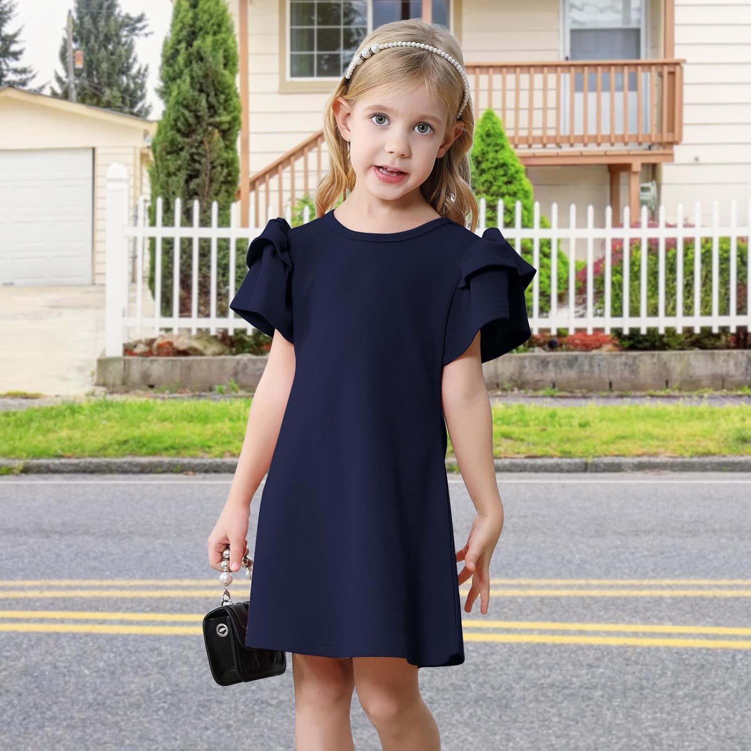 Toddler Dress Summer Baby Girl Dresses Layered Ruffle Sleeve Kids Cute Sundress Beach Birthday Party - Image 3