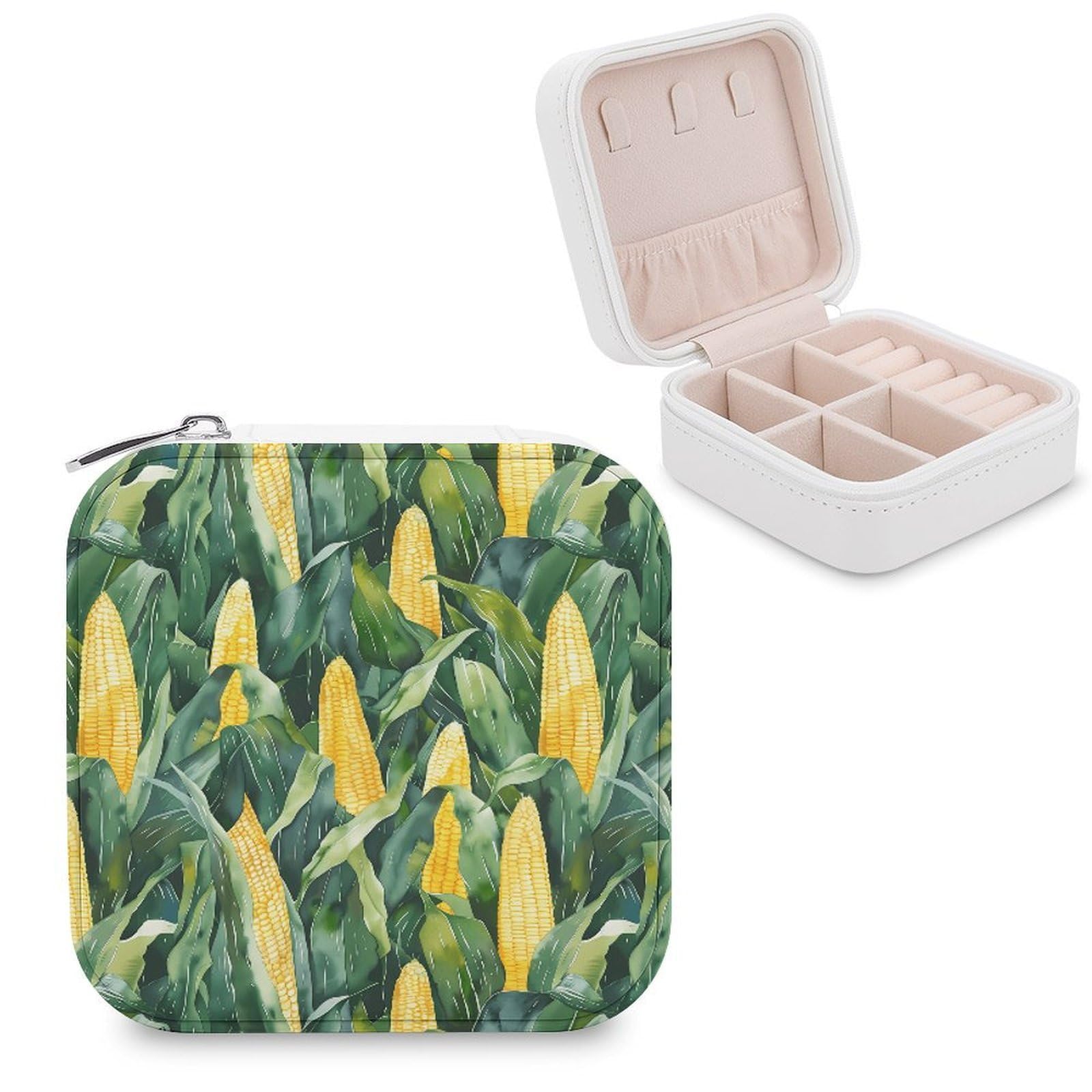 CUTJMDNGH Corn Cobs Watercolor Jewelry Box for Women Jewellery Case Organizer Storage Boxes Craft