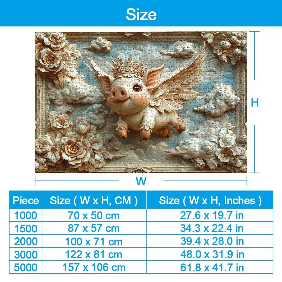 Puzzle 5000 Piezas, Puzzle Cerdo de Madera para Adultos, Regalos -2522