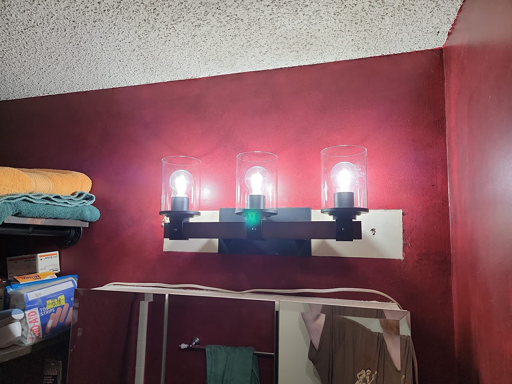 13/mo Finance DUJAHMLAND Wood Farmhouse Vanity Light,3Light Rustic