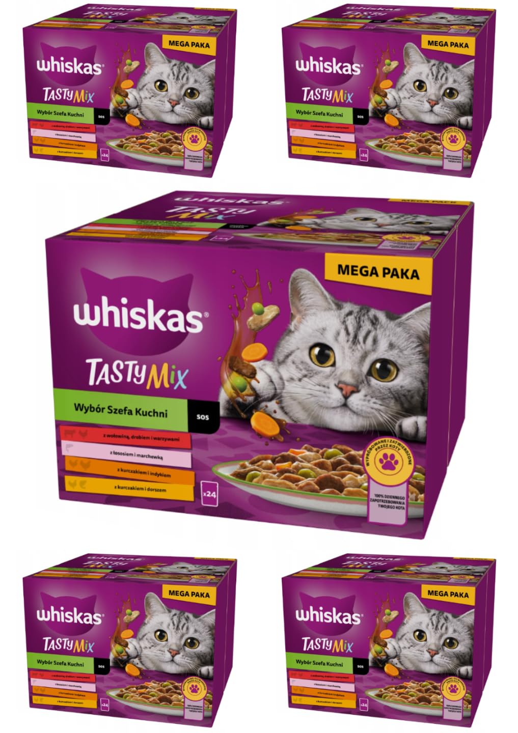 Whiskas Tasty Mix Chef's Choice Wet Cat Food in Gravy 120 Bags (Pack of 5)