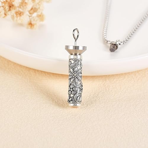 Vista 7 de Collar de urna de plata esterlina, joyería de cremación para cenizas, joyería de memoria para mujeres y hombres
