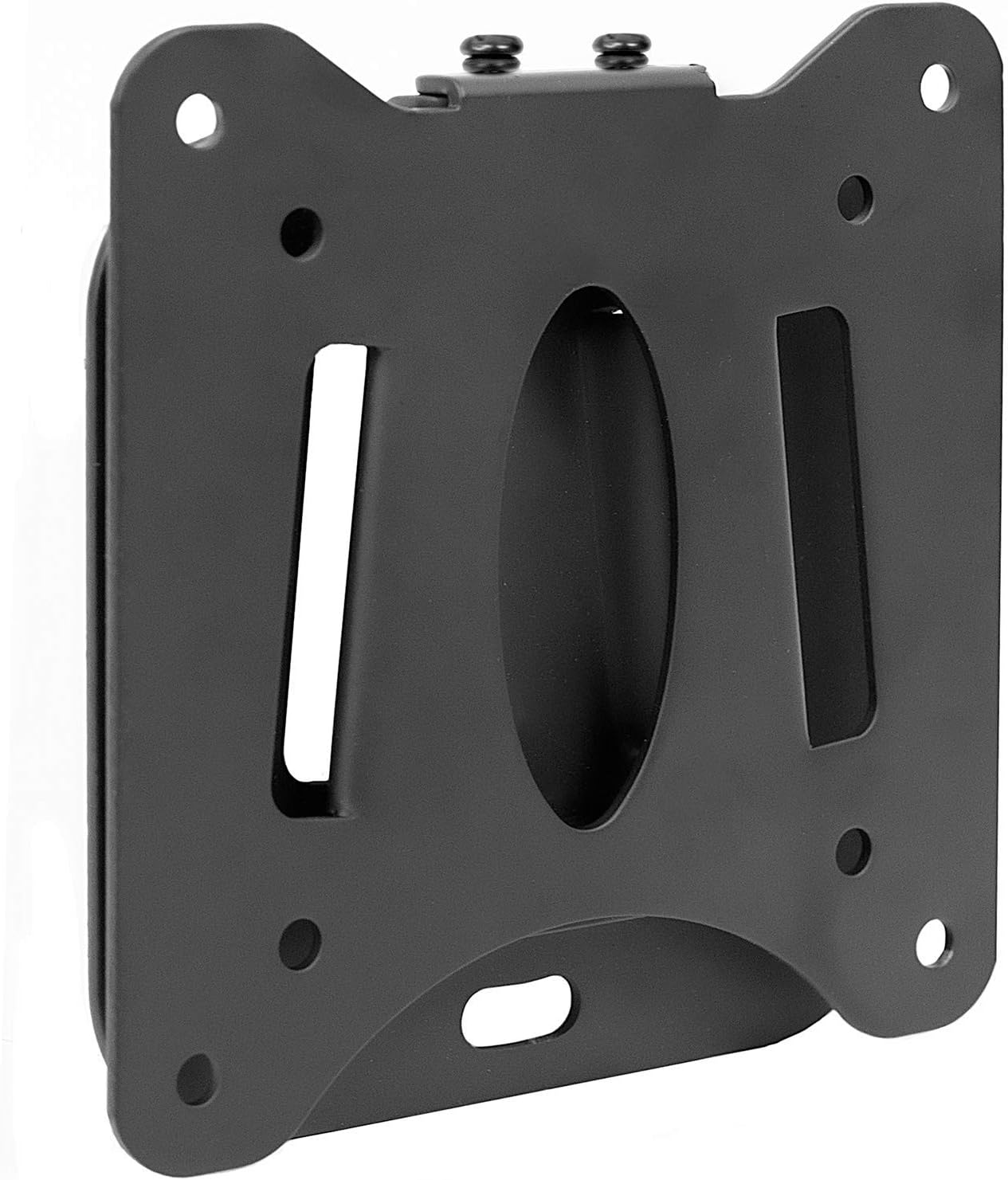 Low Profile Fixed TV Wall Mount For Small Televisions Computer Monitors, Fits 19, 20, 22, 24, 27, 29 30 and 32 Inch, Quick Disconnect, 60 Lbs Capacity, VESA 75x75 mm and 100x100 mm, Black