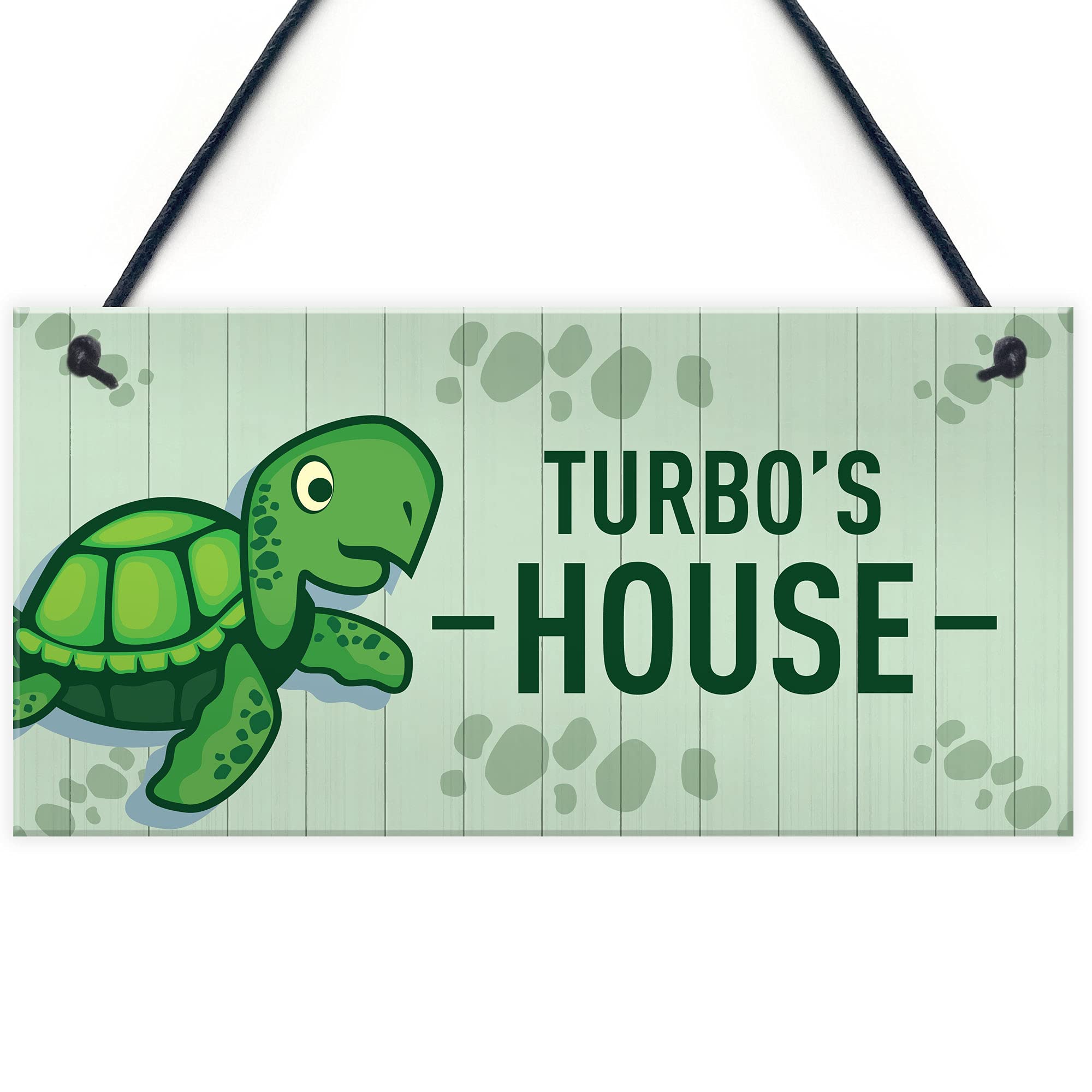 Red Ocean Quirky Tortoise Sign Personalised Turtle Sign Pet Gift Hanging Sign For Tank