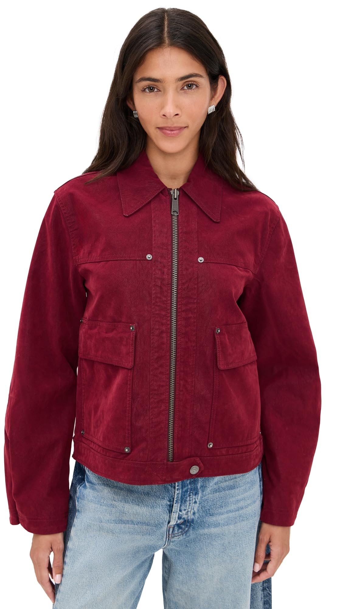 Free People Womens We the Free Blair Vegan Suede Jacket