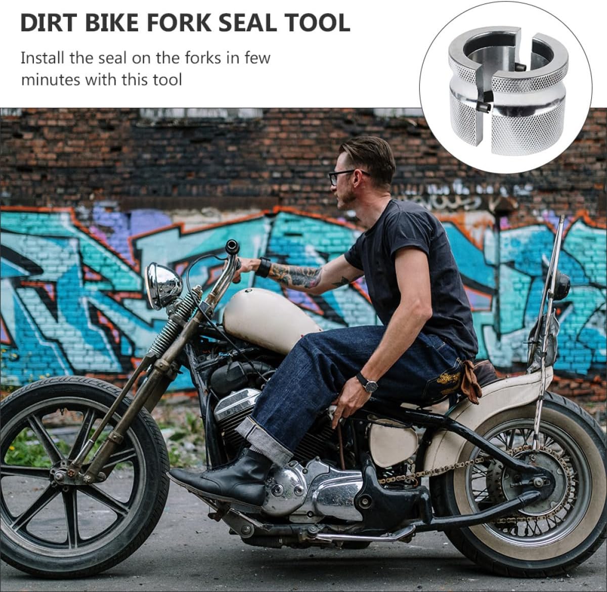 Adjustable Fork Seal Driver Tool 39mm-50mm Motorcycle Oil Seal Installation Kit for Dirt Bike Forks, Universal Suspension Service Tool for Motorbike Maintenance