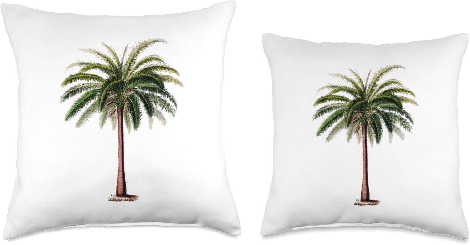 Palm Trees Tropical Palm Tree Throw Pillow