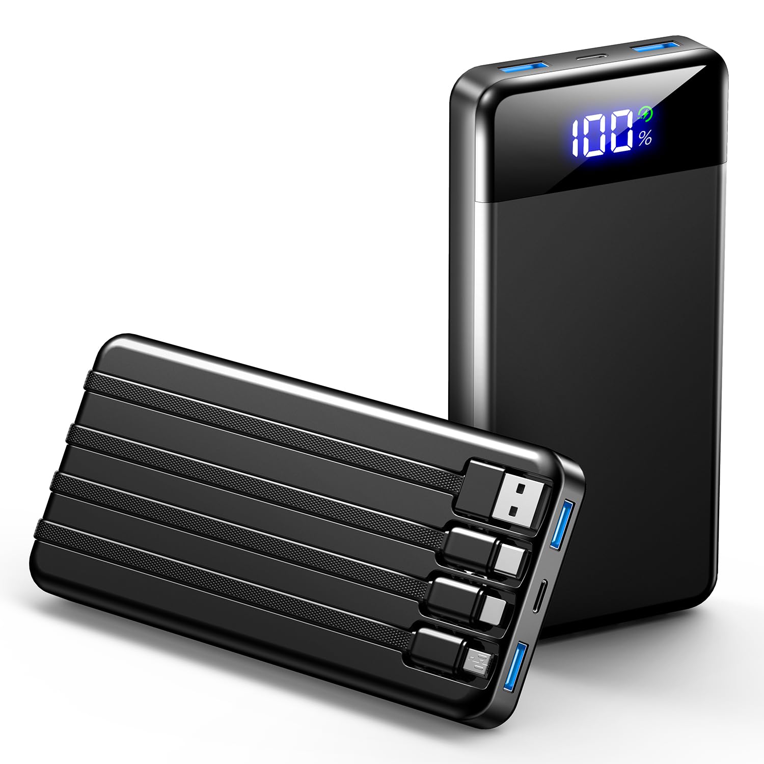 Portable Charger 35000mAh Power Bank - Powerbank with 4 Built in Cables 22 5W Fast Charging Travel Camping