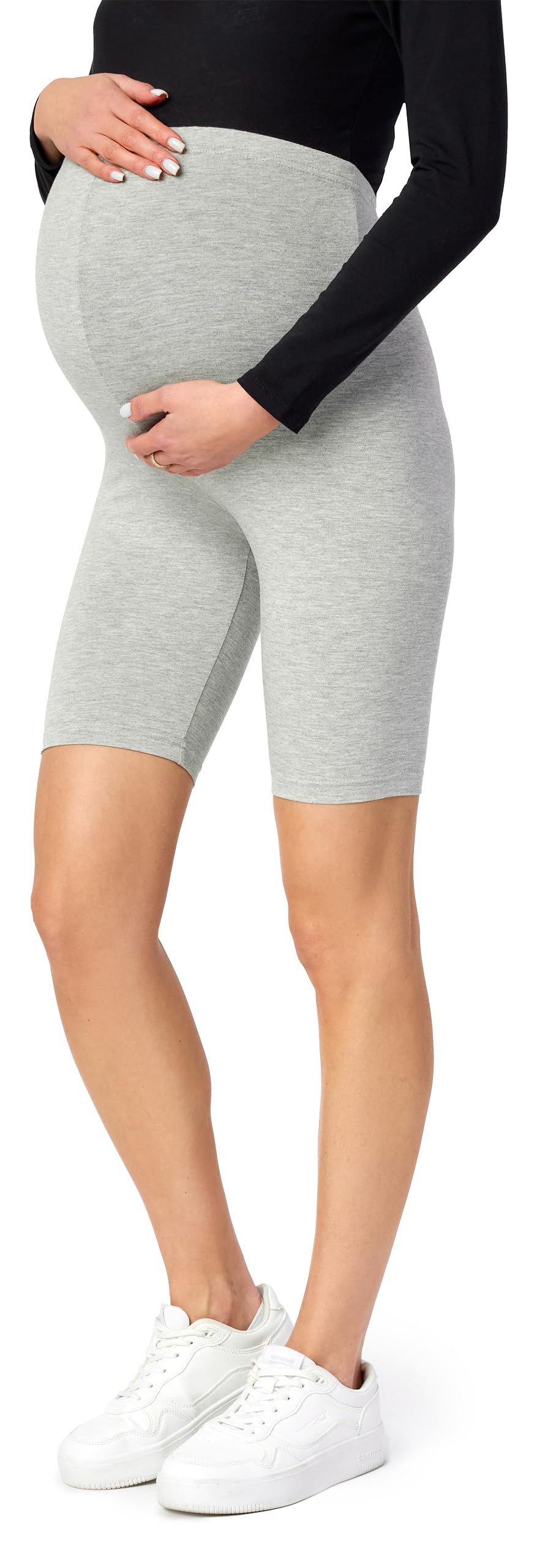 Be Mammy Kurze Umstandsleggings aus Viskose Bequeme und blickdichte Schwangerschaftsleggings Umstandsshorts Umstandsmode Sommer BE-04