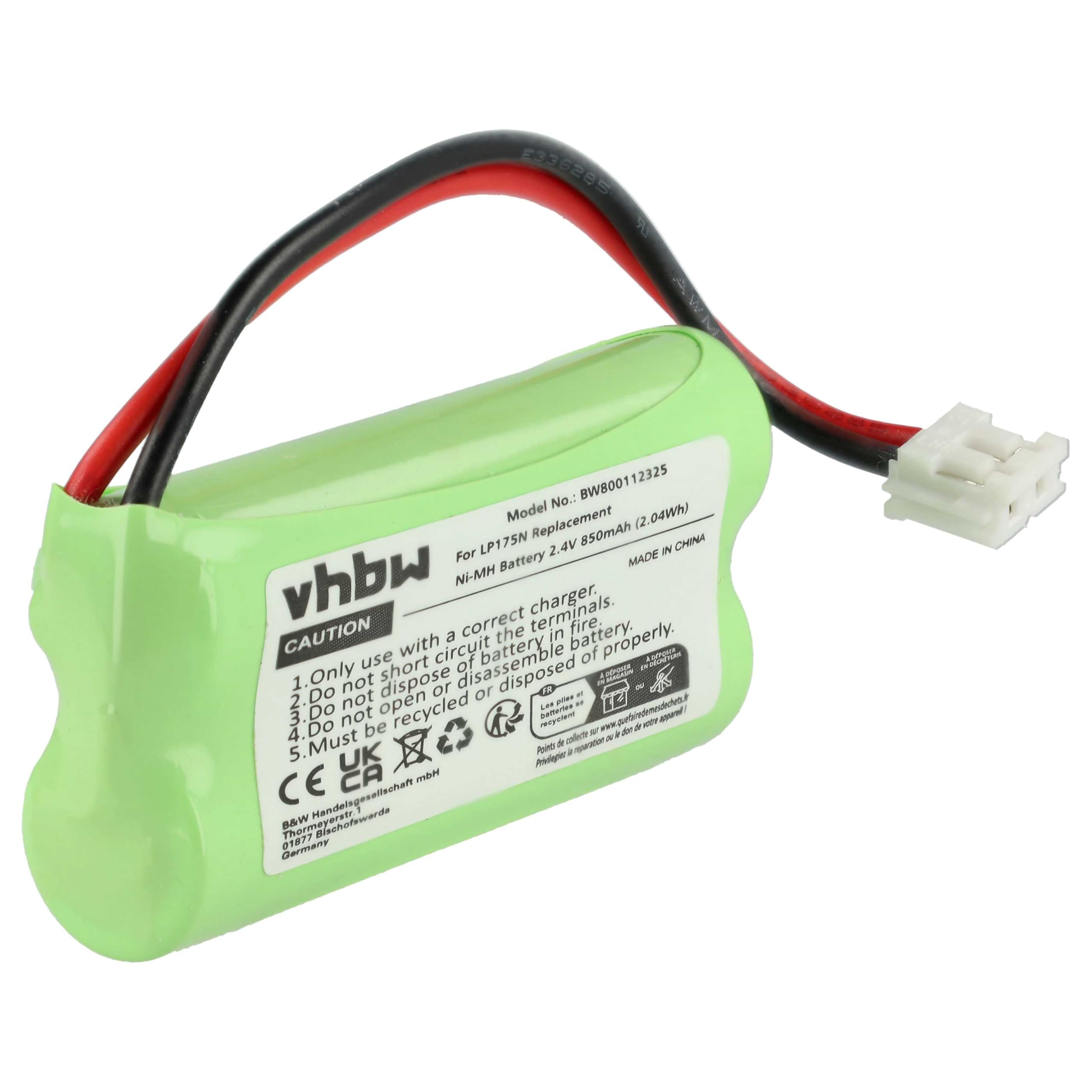 Vhbw Batterie 850mAh Pour Babyphone Tomy TD350, TD300 - Rechargeable NiMH 2.4V