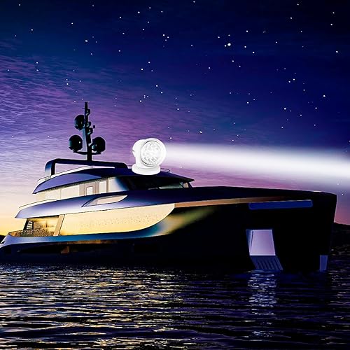 Miniatura 7 de Luz LED de búsqueda con control remoto para Tuck, lámpara blanca de reserva de reinicio automático marino, 60 W, 5000 lm, búsqueda de caza, 360