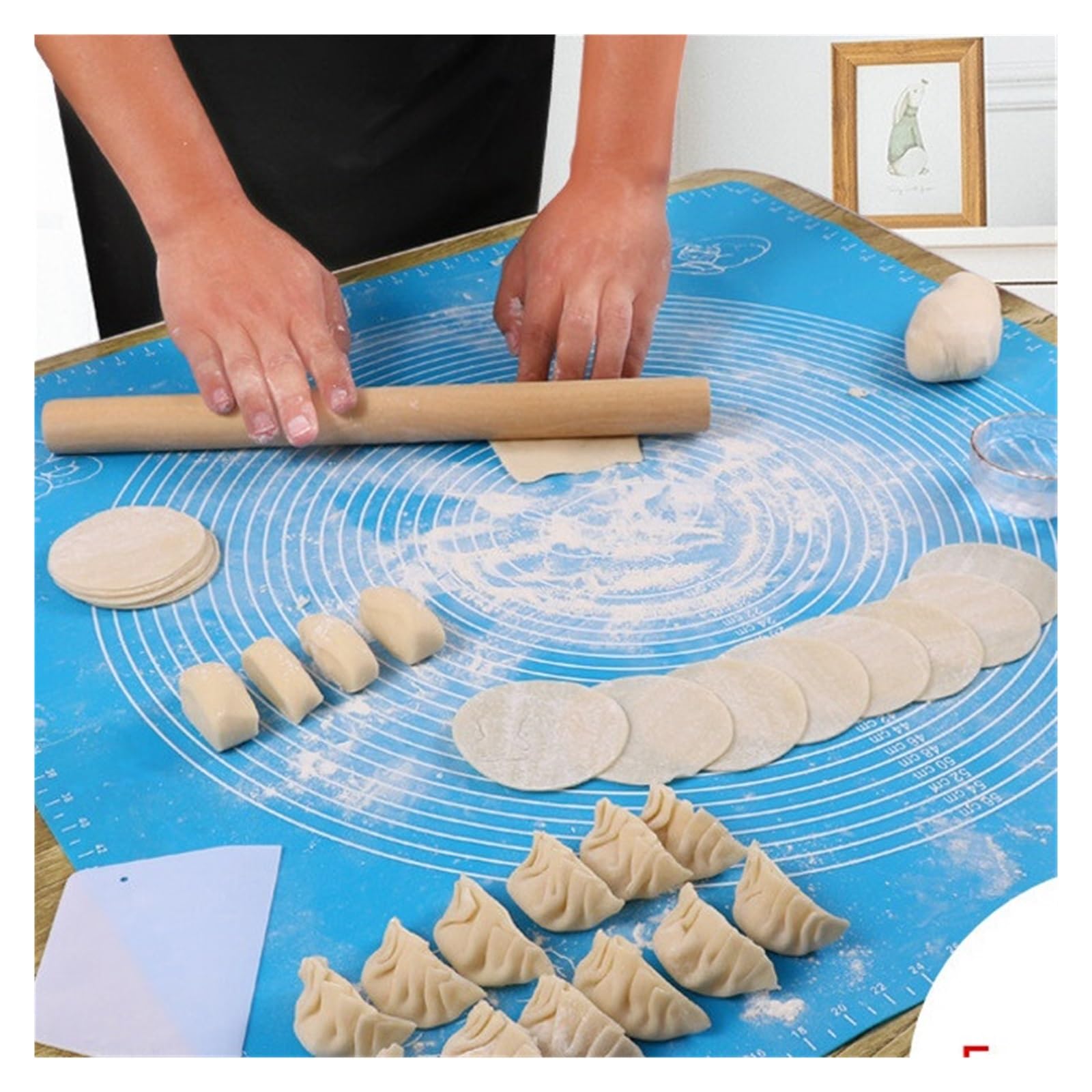 Backmatte kompatibel for Teig-Pizza-Maschine, Gebäck, Küchenzubehör | Blue,70X50cm