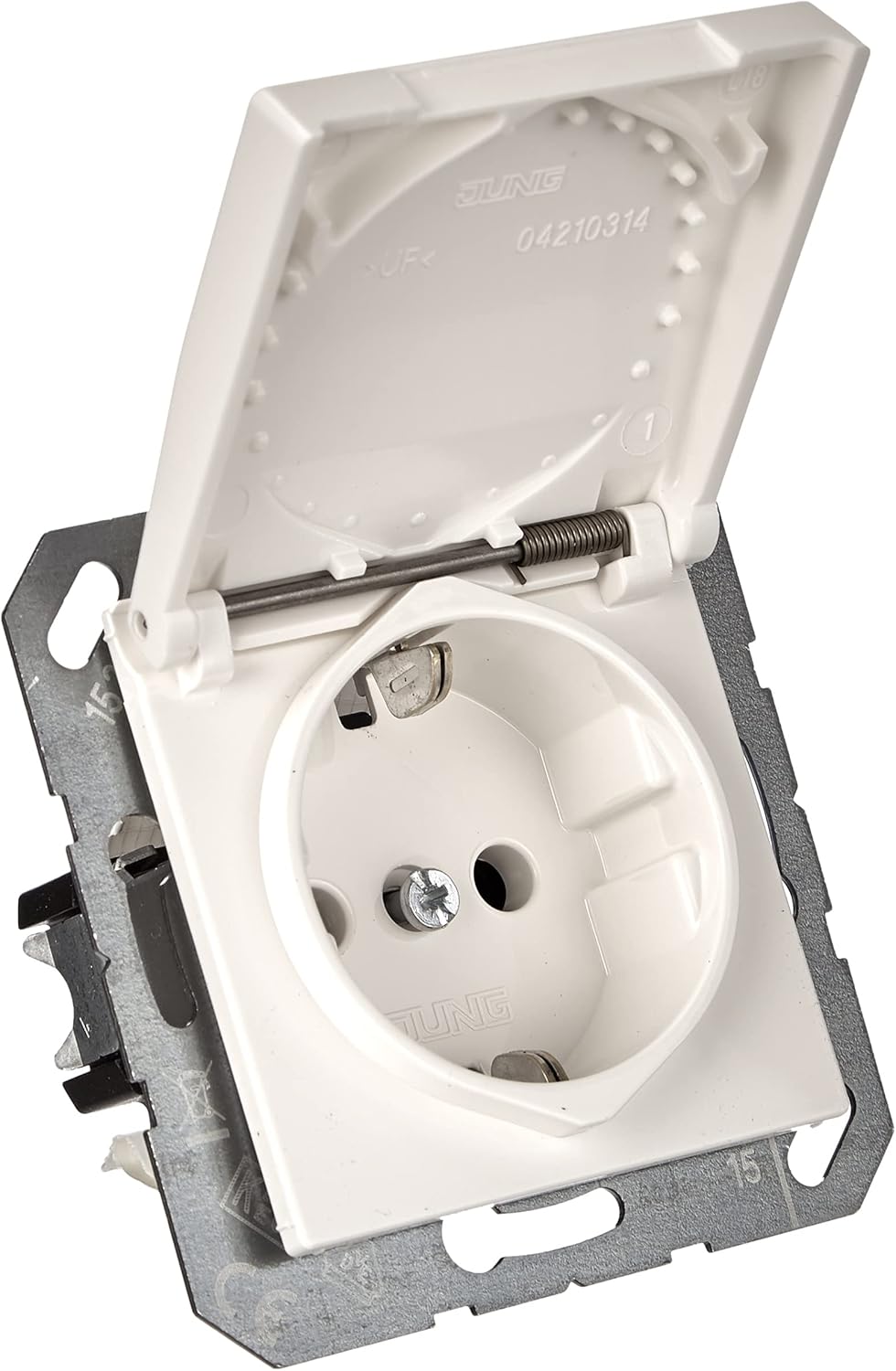 Jung 1520 KL SW Schuko Steckdose Mit Klappdeckel - Schwarz 16A 250V