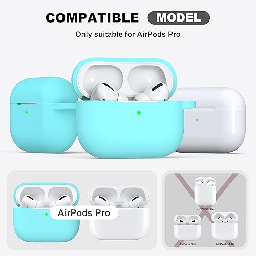 Miniatura 61 de R-fun Funda compatible con AirPods Pro de 2ª/1ª generación con kit de limpieza, silicona protectora completa compatible con funda de carga Apple