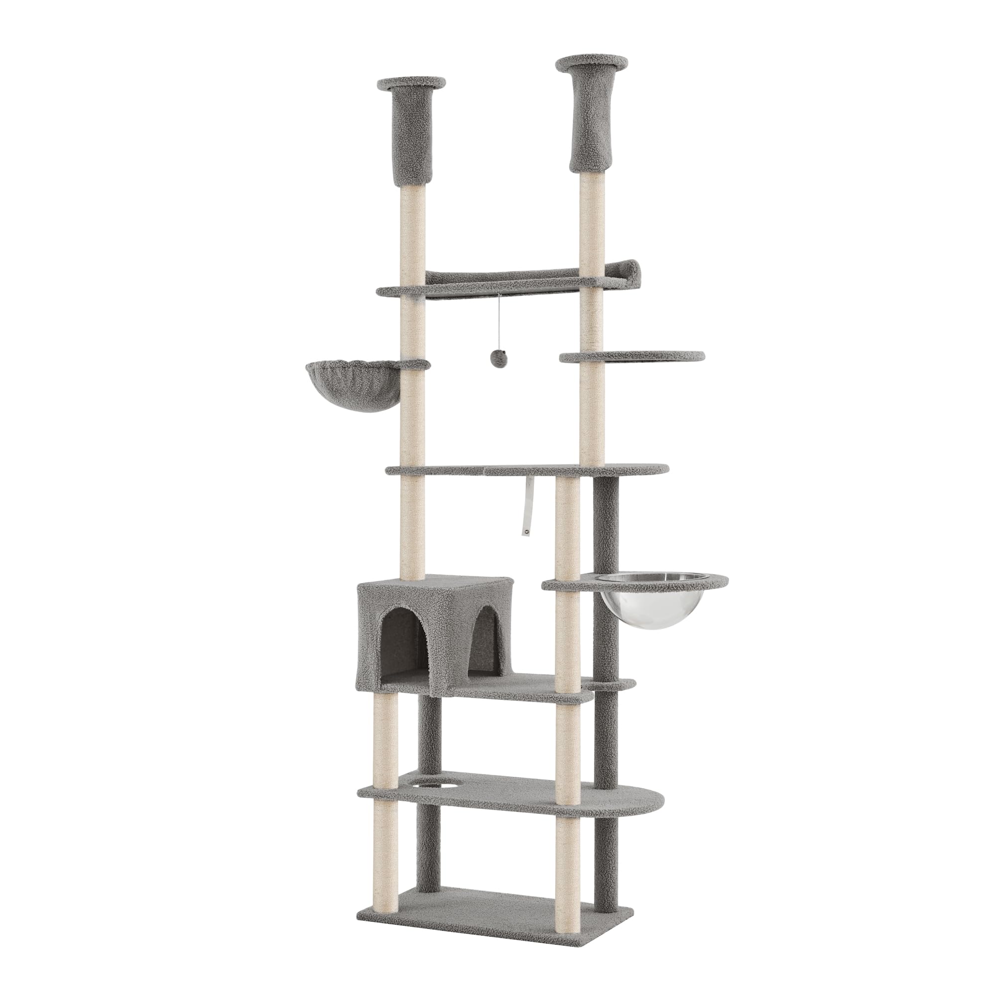 Amazon | MOTASAN 幅広キャットタワー 突っ張り ロング 全高223～244cm