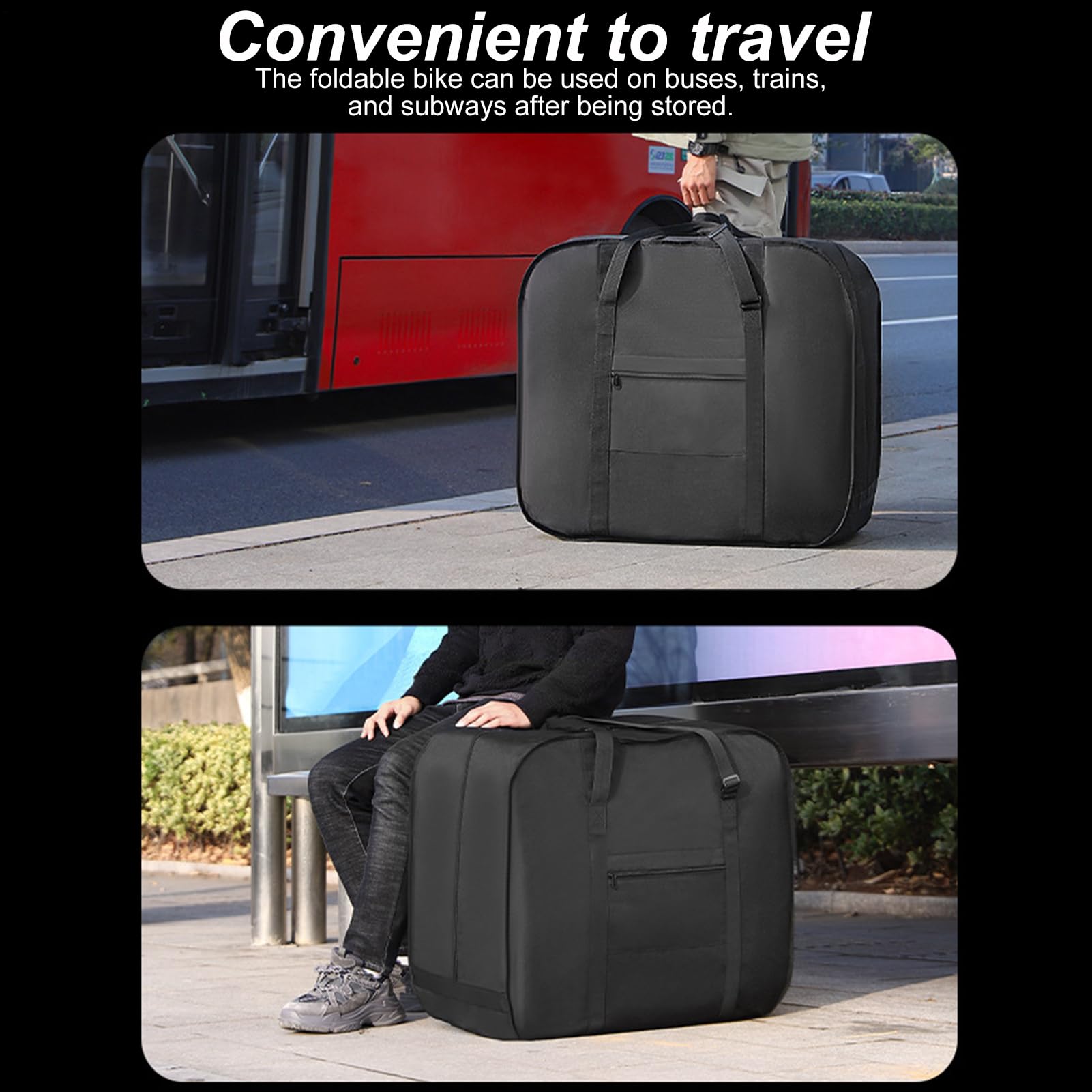 Bolsa de transporte de viaje - almacenamiento plegable impermeable | gran capacidad | Estuche de transporte protector con rueda de bicicleta para bicicletas de 20 pulgadas al aire libre Touring