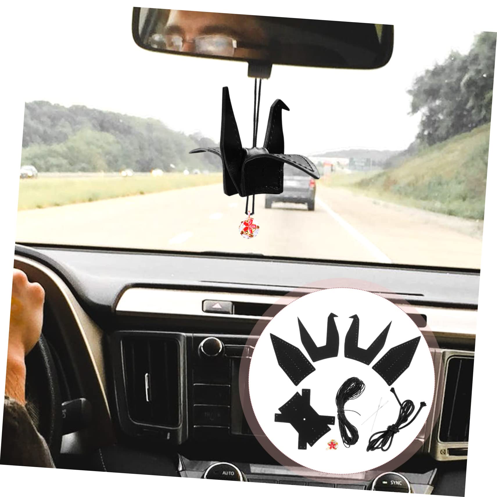 TEHAUX 5ensembles Pendentif Cuir Origami Kit Pour Voiture Ensemble De Matériaux Pour Création De Crane Cuir Décoration Unique Et Facile à Réaliser Pour Amateurs De Couture