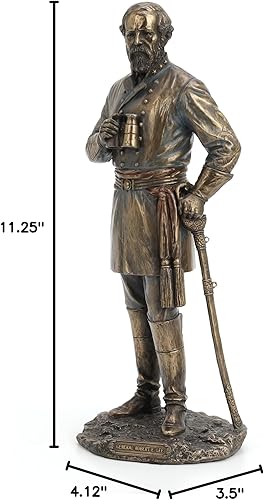Miniatura 9 de Veronese Design Robert E Lee de 11 1/4 pulgadas de alto, escultura de resina fundida en frío, estatua de acabado de bronce antiguo, regalo de guerra