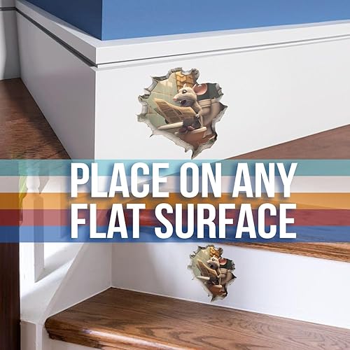 Miniatura 3 de Adhesivo de ratón en el agujero del inodoro en la pared, divertido agujero en la pared, calcomanía de broma 3D para despegar y pegar, calcomanías de