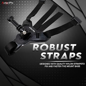 Action ProTM Motorcycle Helmet Chin Strap Mount Compatible with GoPro Hero 12, 11, 10, 9, 8, 7, (2018), 6, Hero Black, DJI Osmo Action 3/2, Insta 360, Session, Xiaomi Yi, SJCAM (Black)