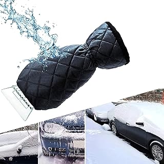 JALAROMA Ice Scraper with Glove Car Scraper Mitt Windshield Scraper Mitt Glove Snow Scraper Waterproof Hand Mitten Snow Shovel Glove Snow Removal Supplies