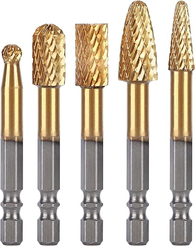Miniatura 14 de HUHAO Juego de fresas de carburo 1/4 de vástago de 1/4, brocas de amoladora de herramientas rotativas, accesorios de archivo de escobilla de metal