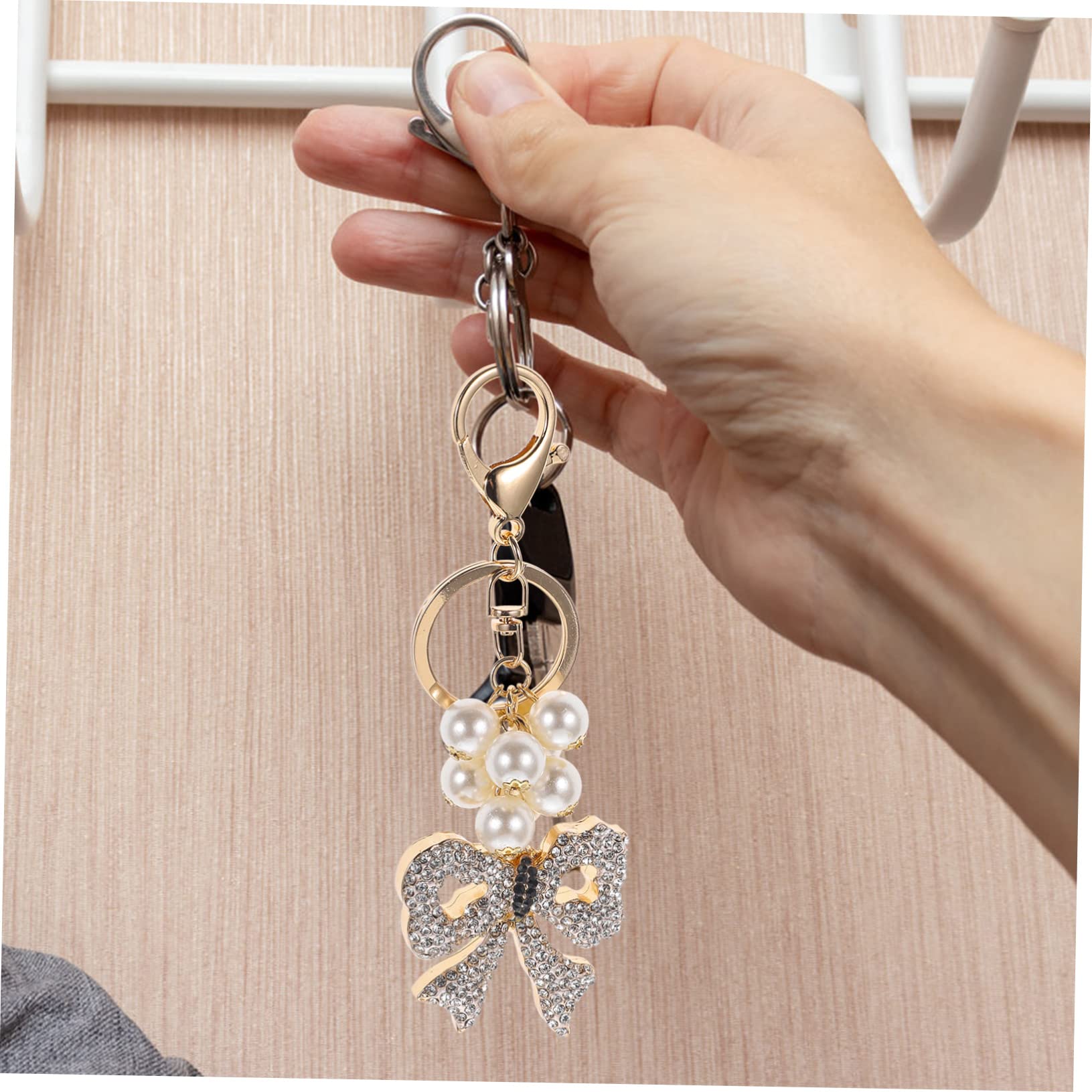 Ciieeo 4pezzi Ciondolo Portachiavi Forma Di Fiocco Decorativo Lucido Per Borse e Valigie Accessorio e Creativo Per