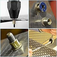 Vista 4 de Tuercas de remache, 50 piezas de 5/16 "-18 UNC, tuerca de inserción roscada de cabeza plana de acero al carbono, tuercas de cuerpo moleteadas