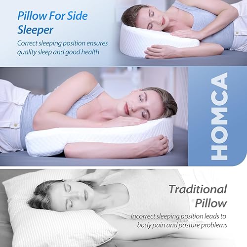 Miniatura 4 de HOMCA Almohada para dormir de lado almohada corporal para adultos almohada de espuma viscoelástica con soporte contorneado en forma de U para alivio