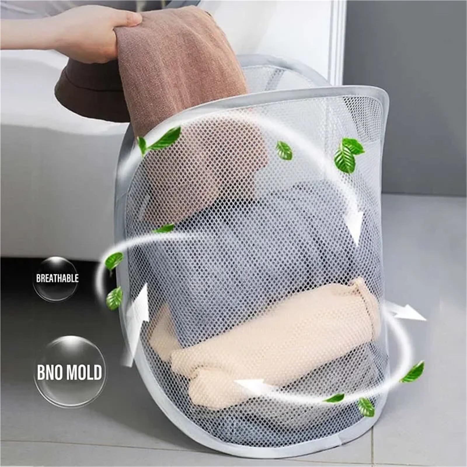 Cesto de Ropa Sucia portátil, Plegable, Transpirable, para Colgar en la Pared, para el baño.