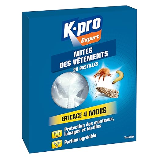 KAPO Pastilles Anti-Mites - Efficace 4 Mois - Protection des Manteaux, Lainages et Textiles - Parfum Agréable - Protègent Efficacement - Sachet Individuel, Voir Photo