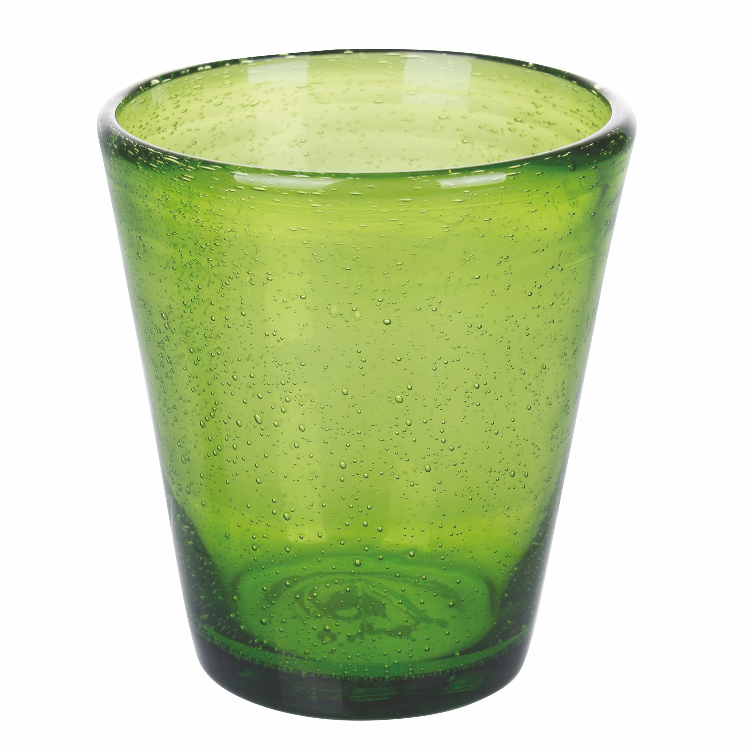 Cancun Greenery Lot de 6 verres à eau en pâte de verre soufflé 330 ml