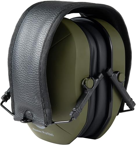 Vista 4 de FUYOU Orejeras de protección auditiva de bajo perfil pasivo para caza, trabajo y estudio Verde militar