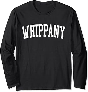 Vintage Whippany NJ Distressed White Varsity Style Long Sleeve T-Shirt