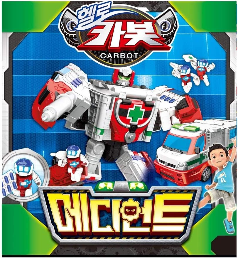 2019 New Version Mediant Transforming Ambulance Truck Car from Robot Figure with 6 Crew Figures (Single Product)