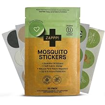ZAPPP! Mosquito Repellent Stickers - Natural DEET Free Mosquito Repellent for Kids, toddlers & Adults with Plant Based Bug Repellent - Citronella Mosquito Patches - Made from Cotton Fabric - 30 pk