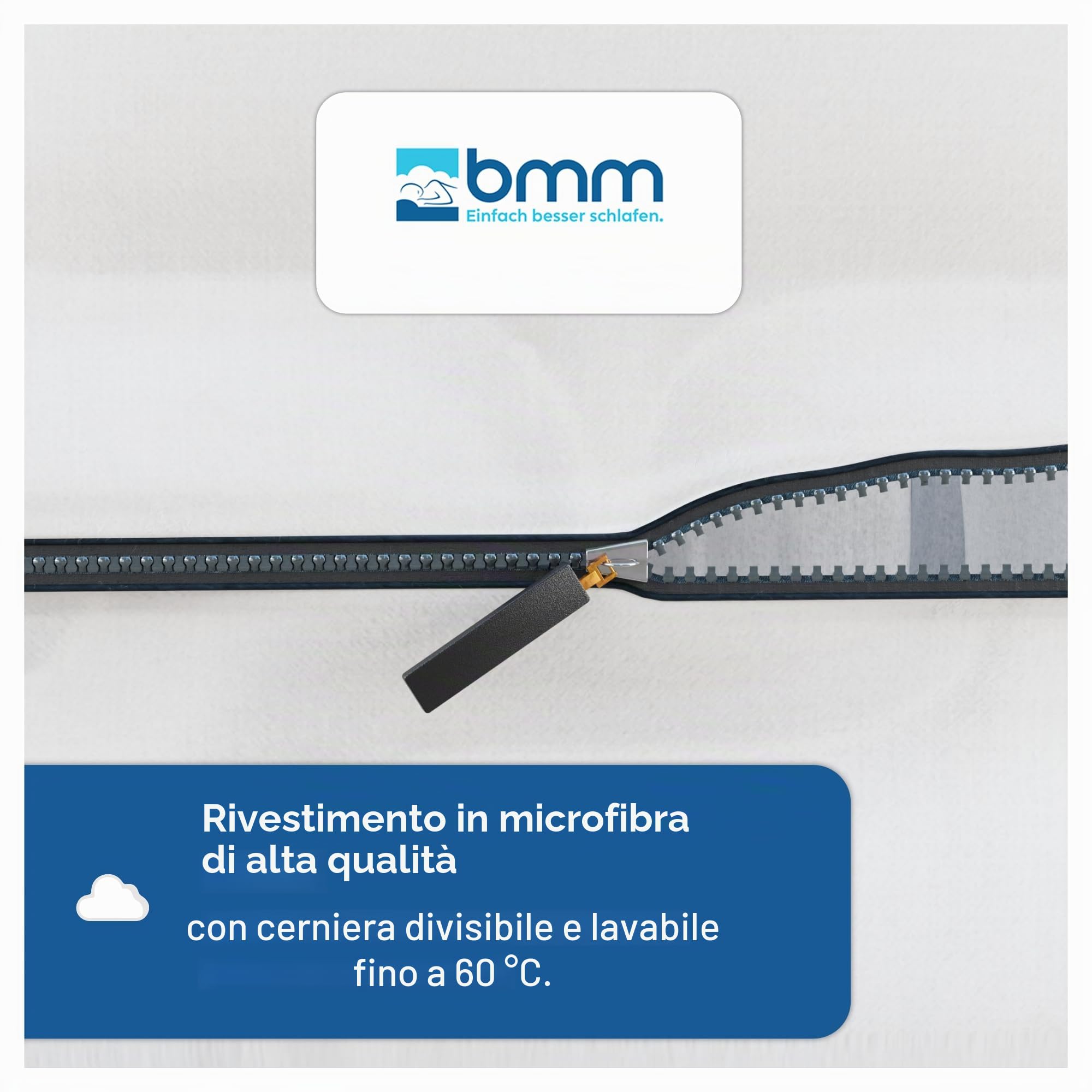 BMM Materasso Ortho Medic 160x200 cm con molle insacchettate, grado di rigidità H4 extra rigido/certificato Öko-Tex/materasso ergonomico a 7 zone, altezza 21 cm/Sviluppo prodotti in Germania