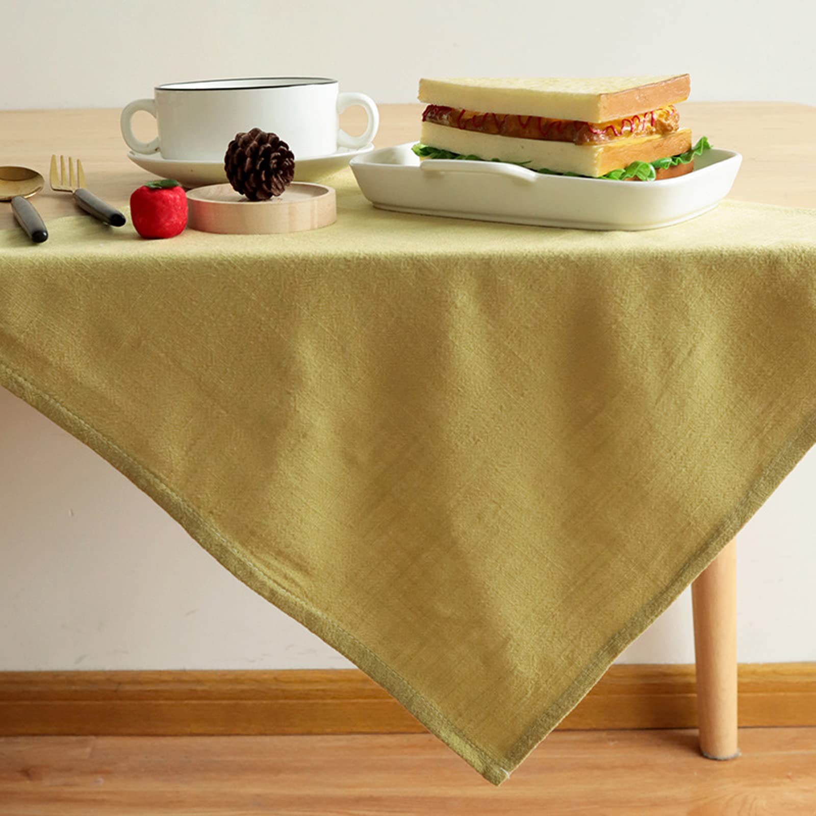 10 stuks linnen servetten, natuurlijk katoen, linnen servetten, 40 x 40 cm, duurzame stoffen servetten, tafeldecoratie voor keuken, eettafel, diner, café, restaurant, feest, bruiloft, verjaardag (geel