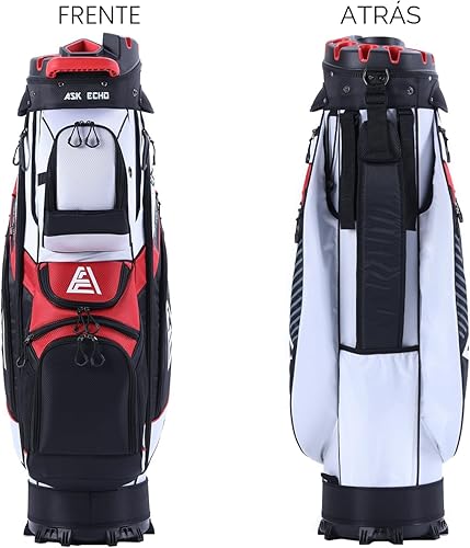 Vista 5 de ASK ECHO T-Lock – Bolsa de carrito de golf con organizador de 14 divisiones en la parte superior, bolsa de carrito de golf premium con asas y funda