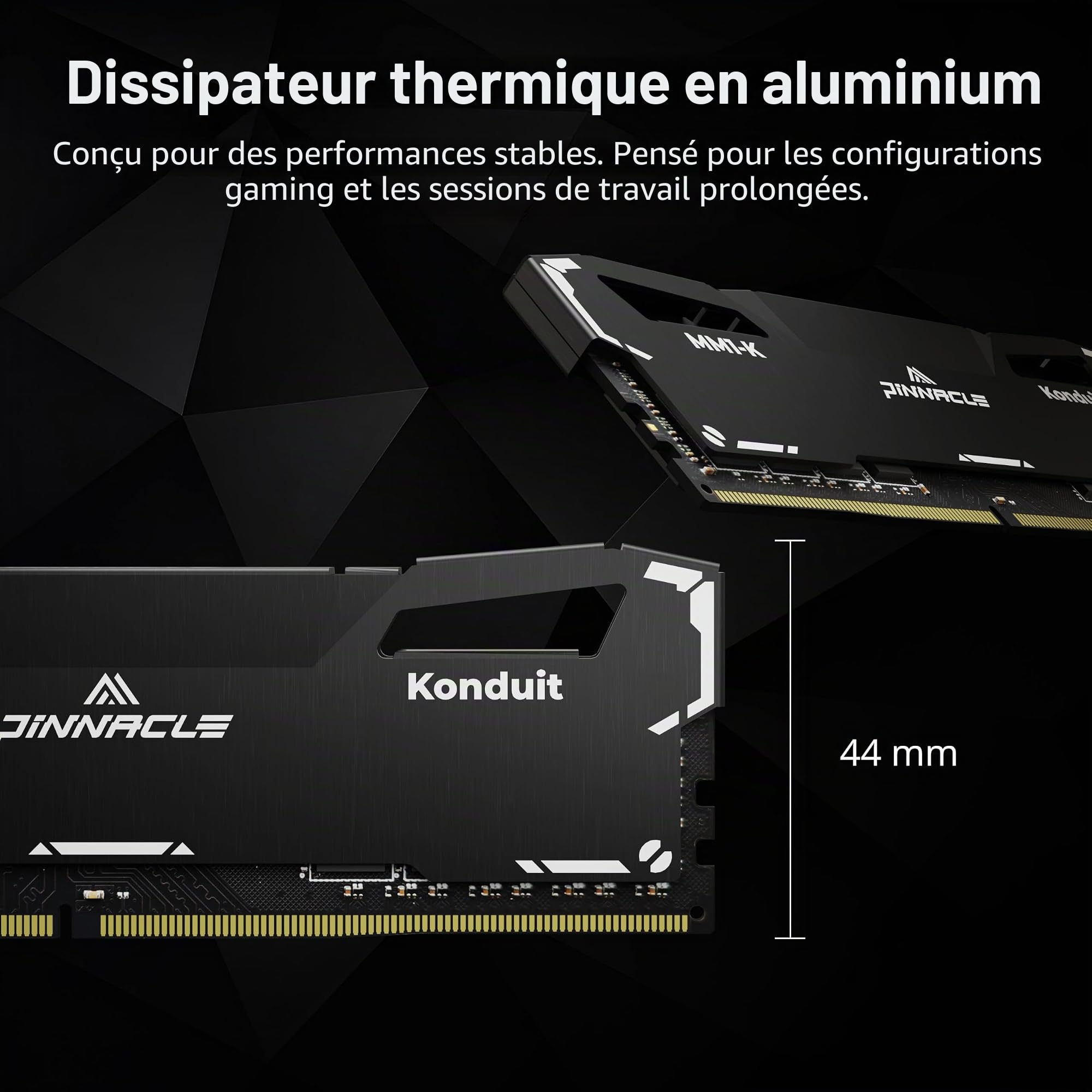 Timetec Pinnacle-Konduit 16GB (2x8GB) DDR4 3200MHz PC4-25600 CL16-18-18-38 XMP2.0 Overclocking 1.35V AMD et Intel Compatible Gaming PC Module RAM Noir