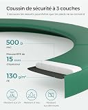 SONGMICS Children's Outdoor Trampoline Diameter 183 cm, External Protective Net, Safety Cushions, Ladder, 180 cm High Straight Pole, Steel Frame, Black and Green STR061C01 - 5