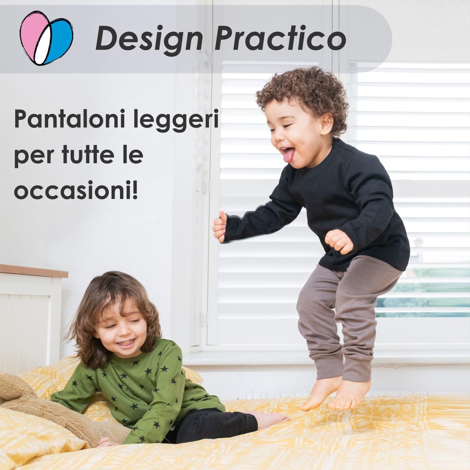 Lovjoy Pantaloni Bambino/Pantaloni Casual / 100% Cotone, Morbidi e Confortevoli
