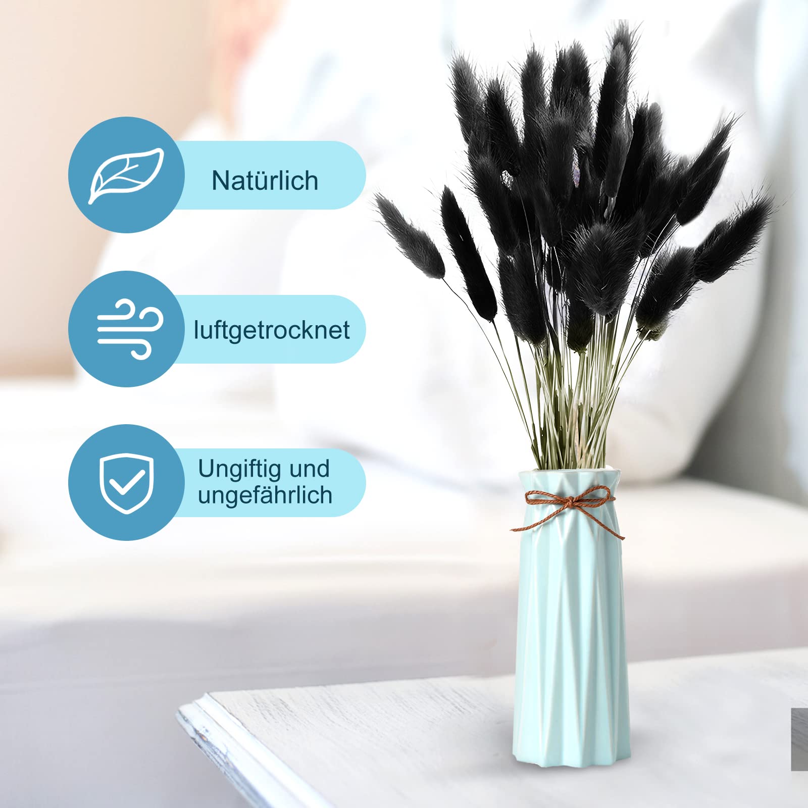 50 Steli Erba Della Pampas Decorativa - Fiori Secchi Per Vasi, Decorazione Casa, Matrimoni, Colore Rosso Rosa