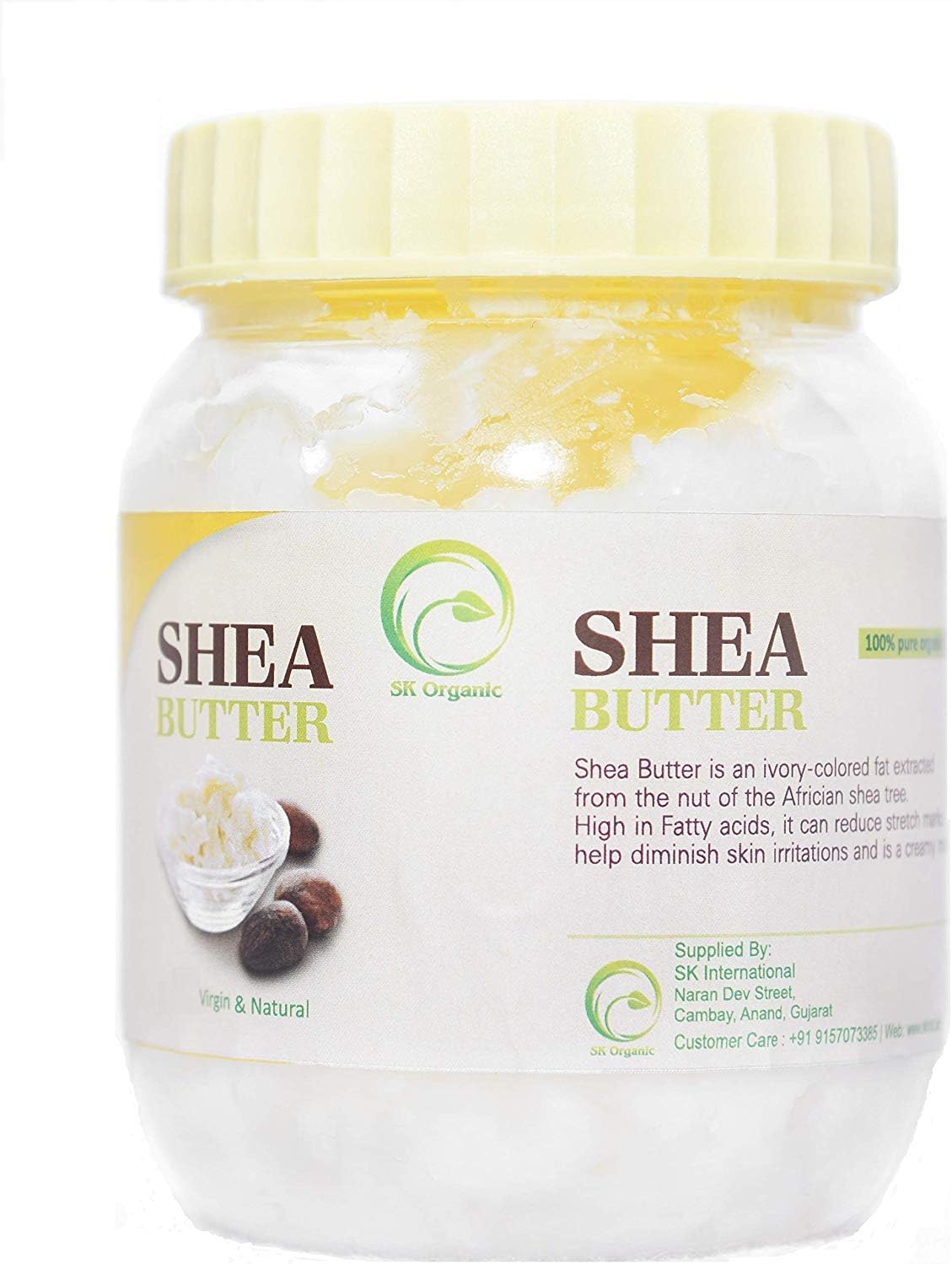 sk organic raw unrefined shea butter 250 gm for dry skin