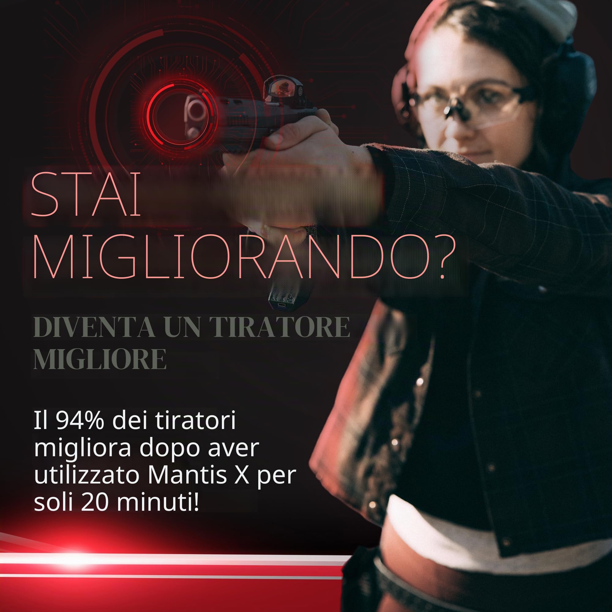 Mantis Sistema di Prestazioni di tiro X10 Elite - Sistema di tracciamento, analisi, diagnostica e Coaching in Tempo Reale per l'addestramento con Armi da Fuoco - MantisX