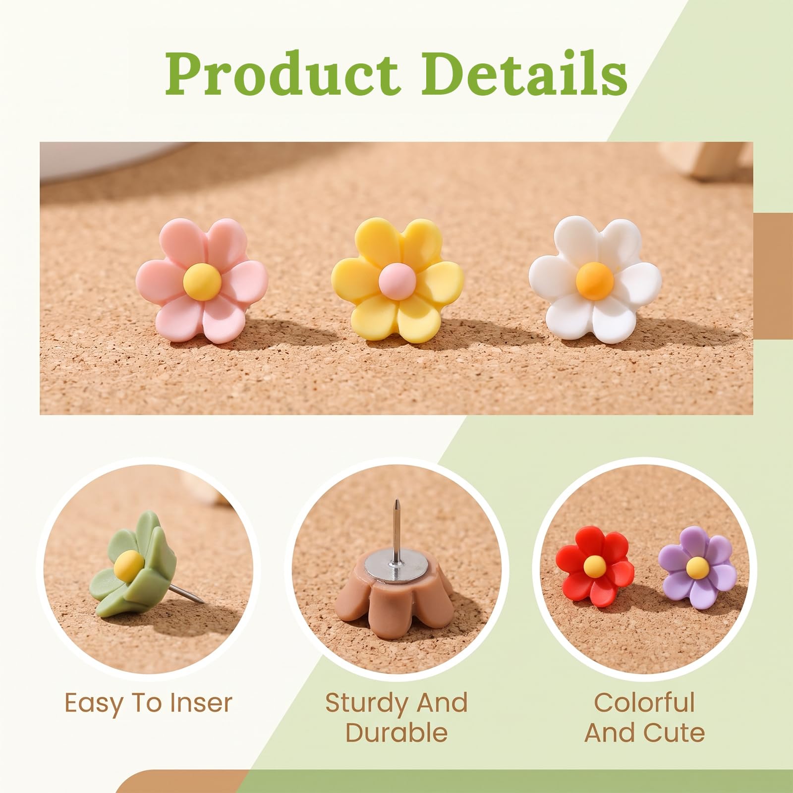 150 puntine decorative per pollice, graziose puntine a forma di fiore per